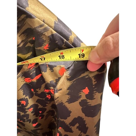 🍒 2/$20 🍒 Green Leopard Print Long Sleeve Button Up Blouse  sz XS - Picture 7 of 8